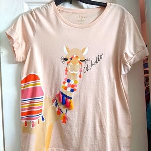 Kate Spade RARE Broome Street Camel Oh Hello Tee